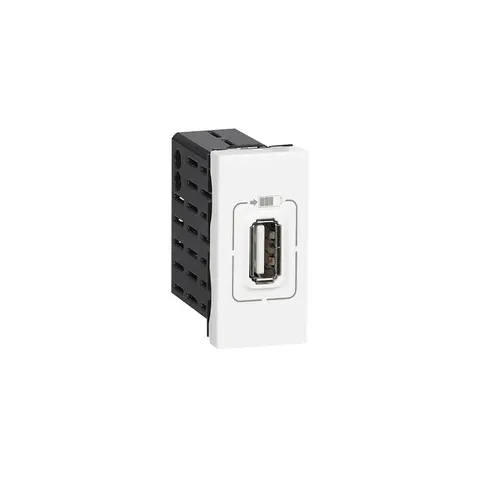 Priză Legrand Mosaic, USB Type-A, cu 1 modul, albă