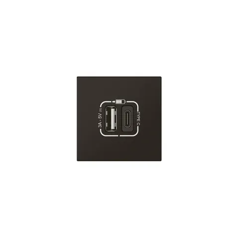 Priză Legrand Mosaic, USB Type-A+C, cu 2 module, negru