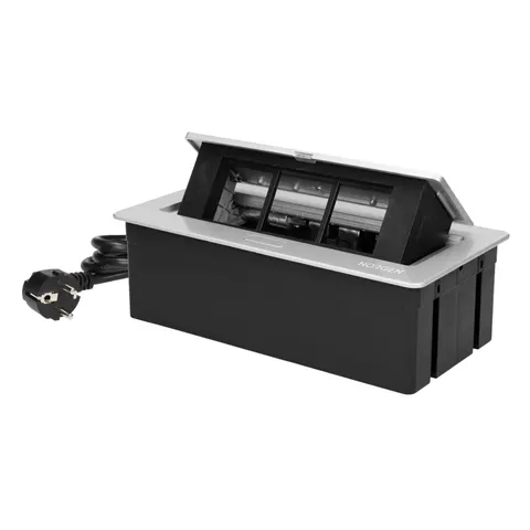 Doză de mobilier Orno, pentru instalare, 3xM45, gri