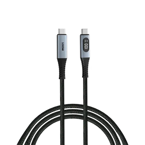 Cablu Verbatim Sync & Charge, USB Type-C la USB Type-C, cu afișaj, 100 W, 120 cm