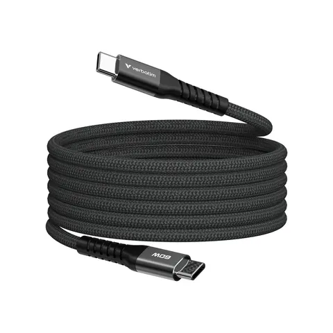 Cablu Verbatim Sync & Charge, magnetic, USB Type-C la USB Type-C, 60 W, 120 cm, negru