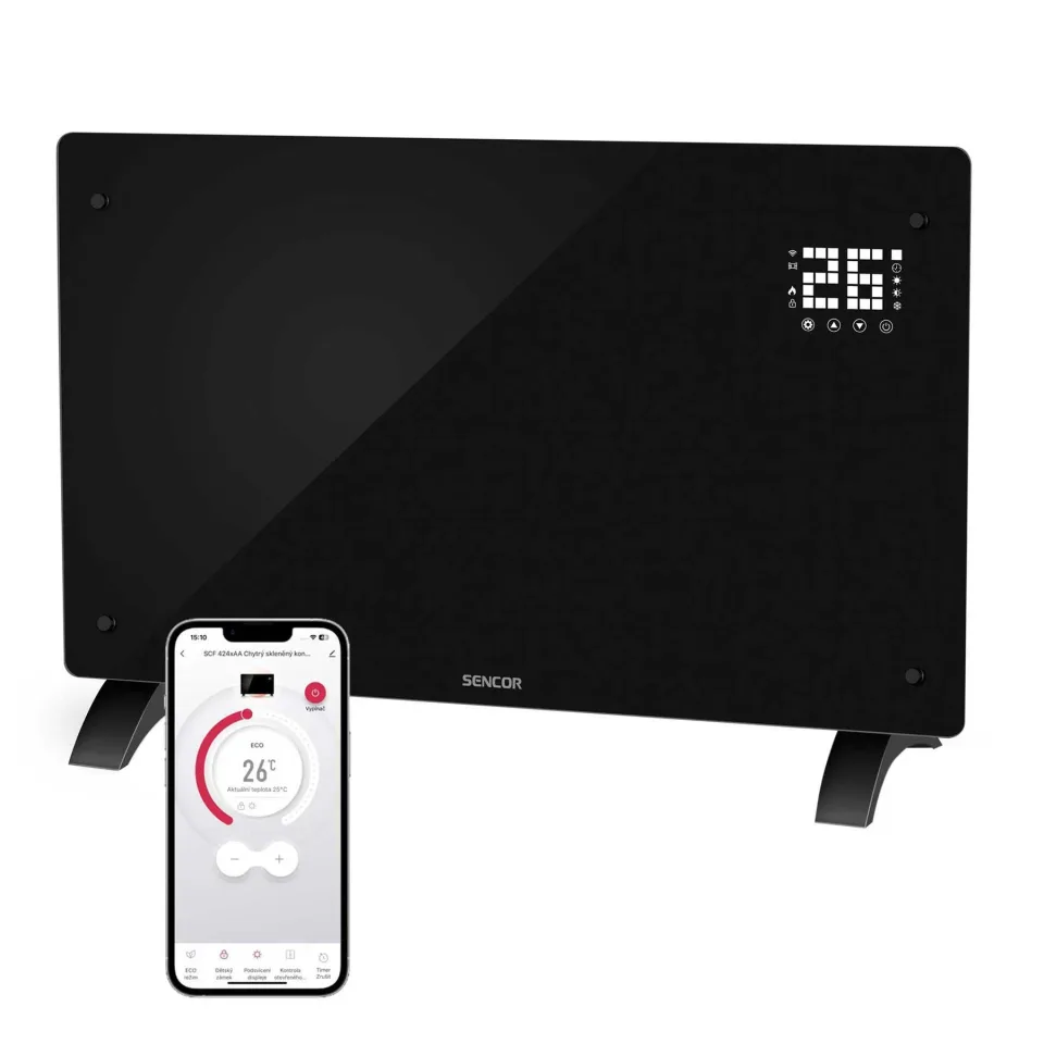 Convector Sencor SCF 4241BK, 3 trepte, 2000 W, negru