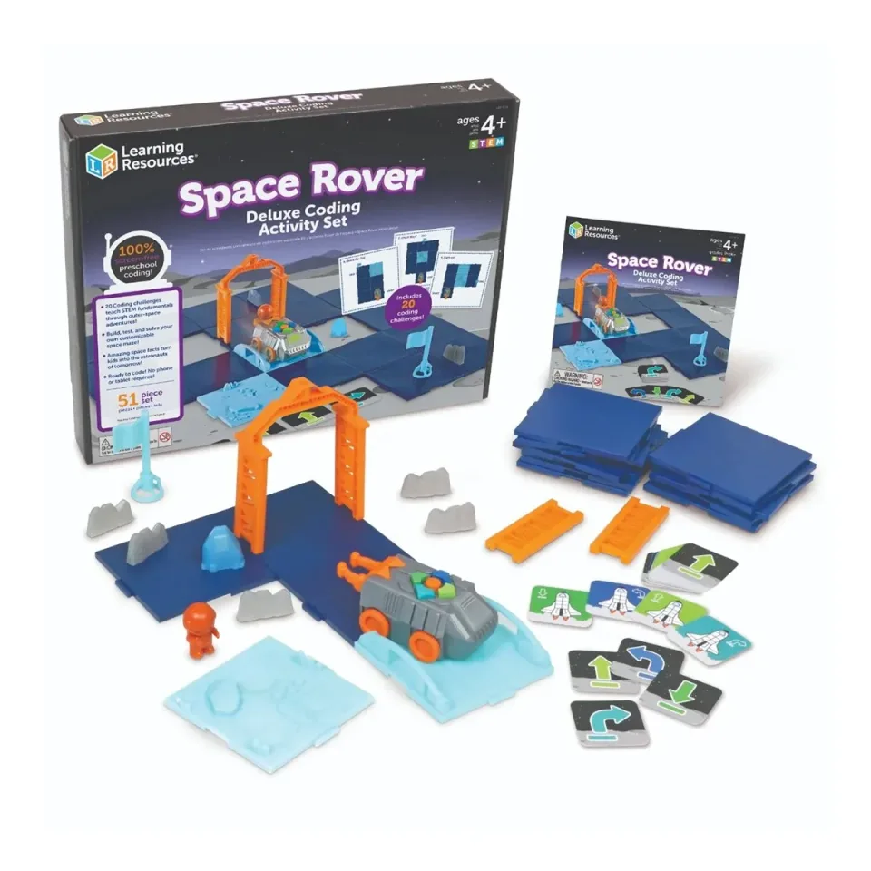 Cărucior pentru programare Space Learning Resources, cu accesorii, baterii AAA