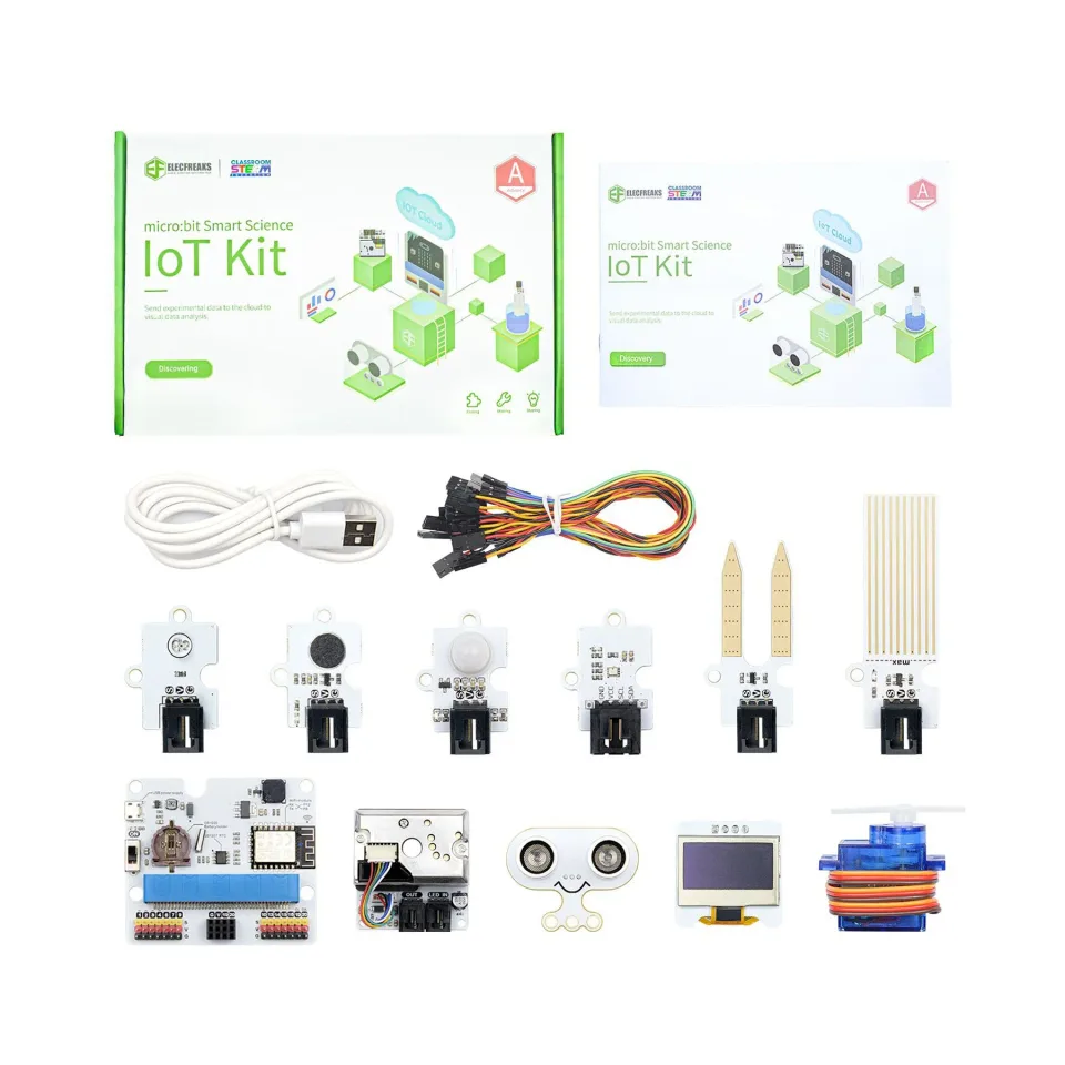 Kit Elecfreaks Smart IoT EF08203, cu placă Micro:Bit, baterii AAA