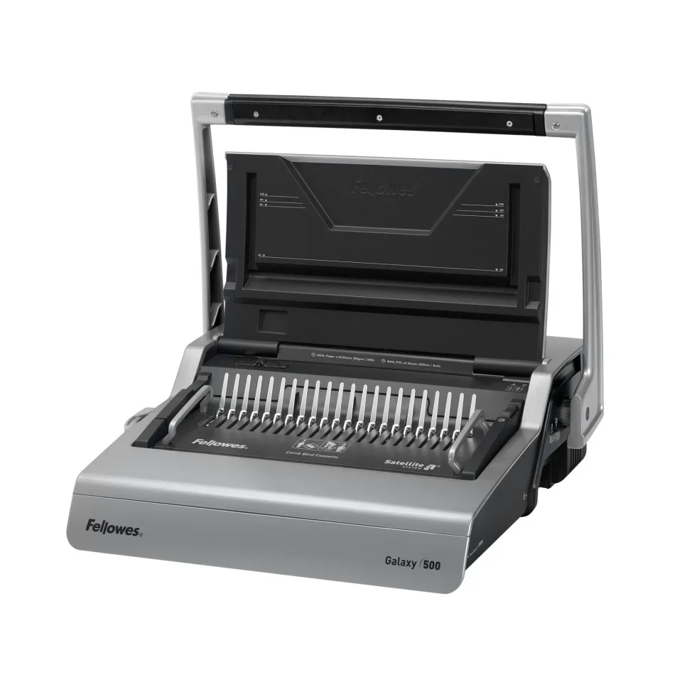 Mașină de îndosariat Fellowes Galaxy, manuală, cu spirală din plastic, A4, până la 500 de foi