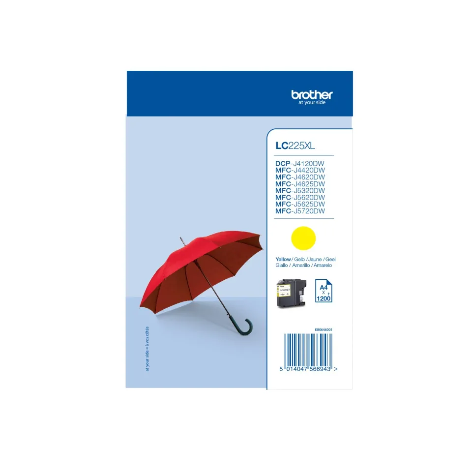 Cartuș Brother LC225XL Galben, 1200 pagini/5%
