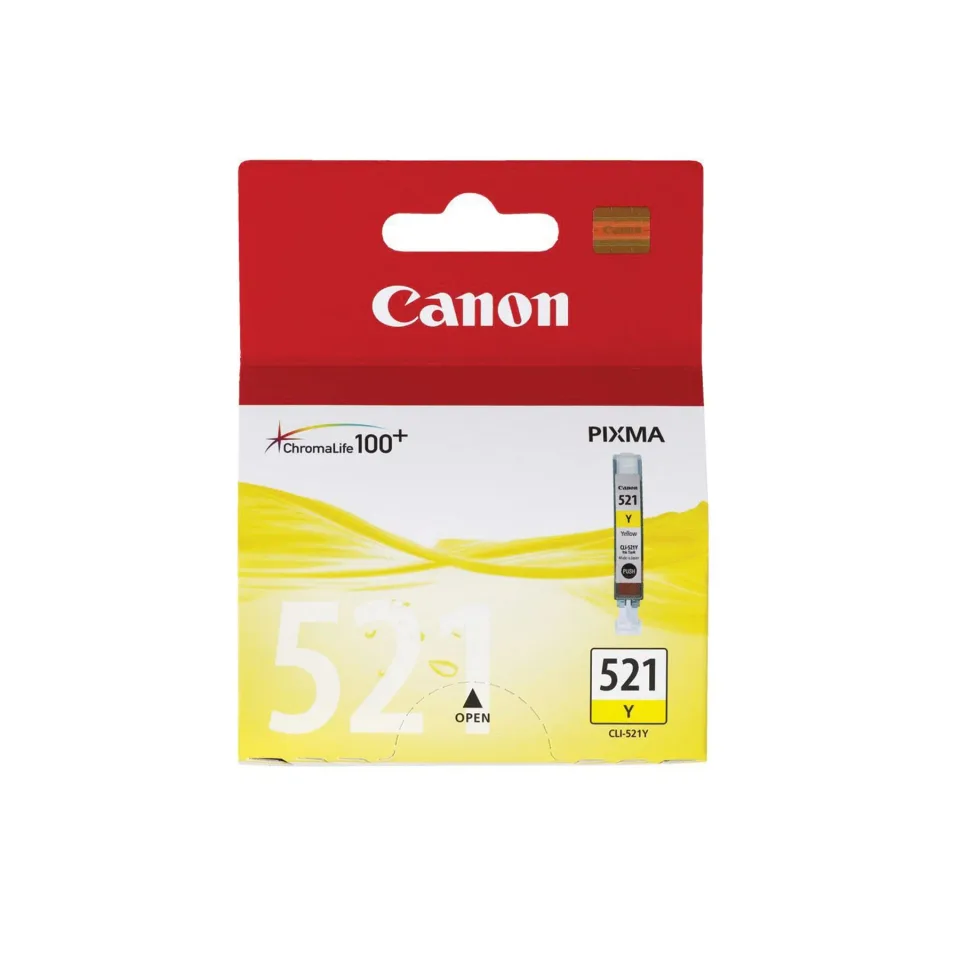 Cartuș original Canon CLI-521, 505 pagini/5%, Galben