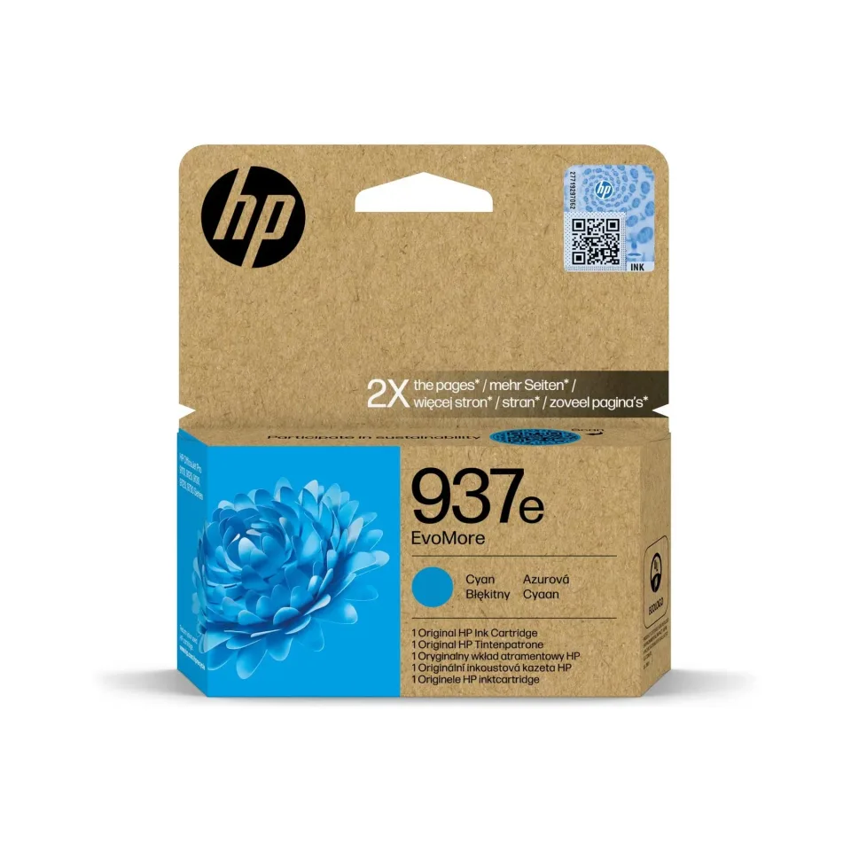 Cartuș original HP Evomore No937e, 4S6W6NE, 1650 pagini la 5% acoperire, Cyan