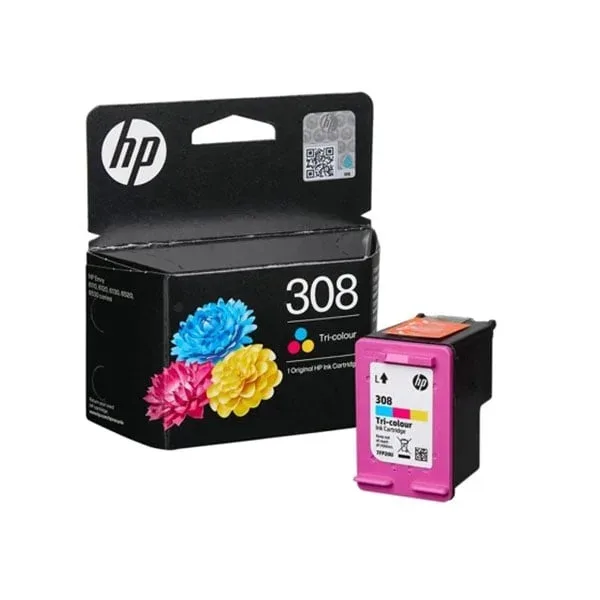 Cartuș original HP 7FP20UE, No308, 160 pagini/5%, Cyan, Magenta, Galben