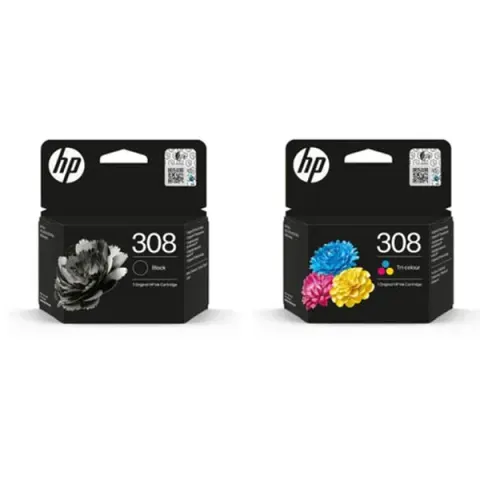 Cartuș original HP 6L6S6UE, Nr. 308, 160 pagini/5%, Negru+Color