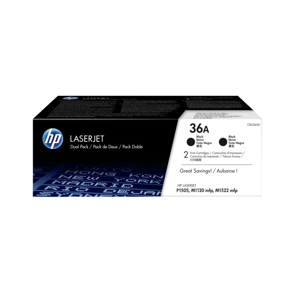 HP Toner CB436AD, 2000 pagini/5%, Negru, 2 bucăți