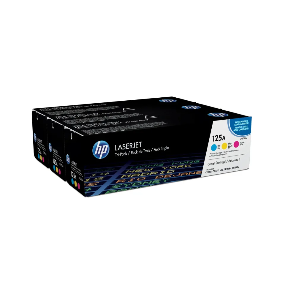 HP Toner CF373AM, 125A, 3 x 1400 pagini/5%, Cyan, Galben, Magenta, 3 bucăți