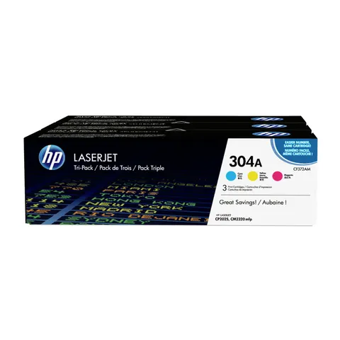 Tonere HP CF372AM, 304AHP, 3 x 2800 pagini/5%, Cyan, Galben, Magenta, 3 buc