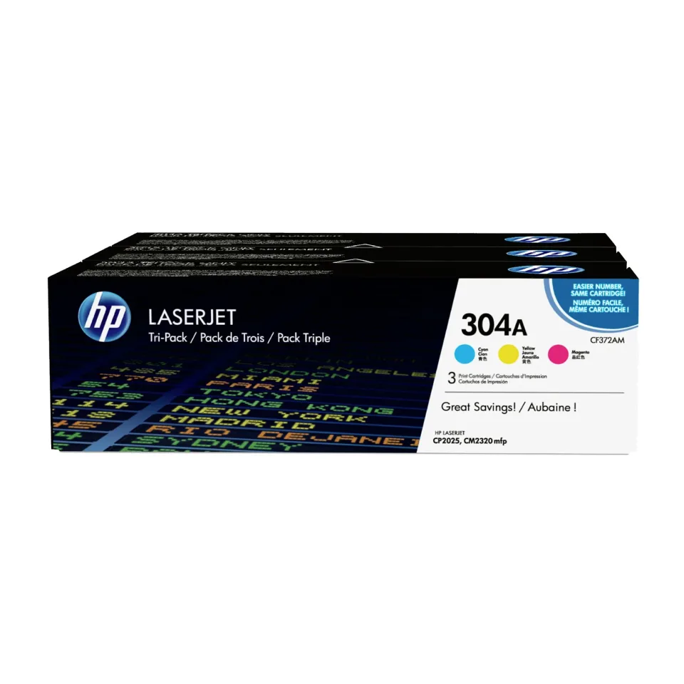 Tonere HP CF372AM, 304AHP, 3 x 2800 pagini/5%, Cyan, Galben, Magenta, 3 buc