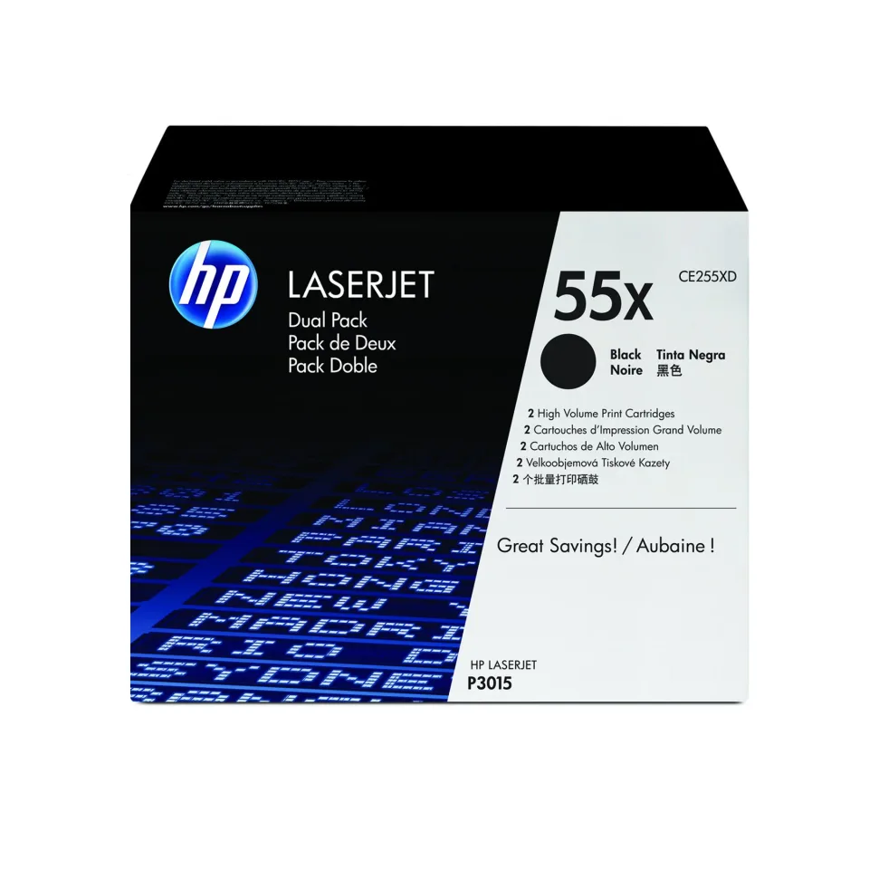 HP Toner CE255XD, LJ 3000, 12.500 pagini/5%, Negru, 2 buc