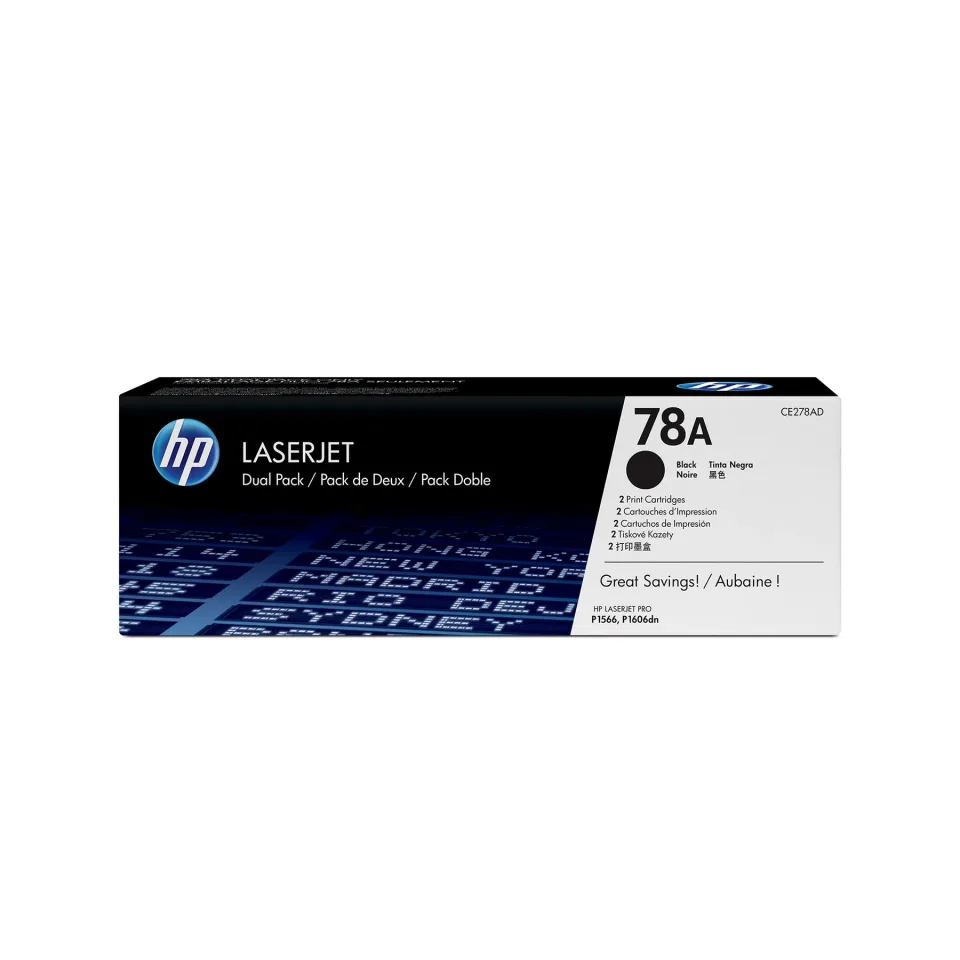 Tonere HP CE278AD, 2100 pagini/5%, Negru, 2 bucăți