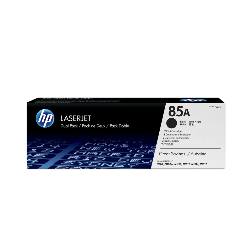 HP Toner CE285AD, 1,600 pagini/5%, Negru, 2 bucăți