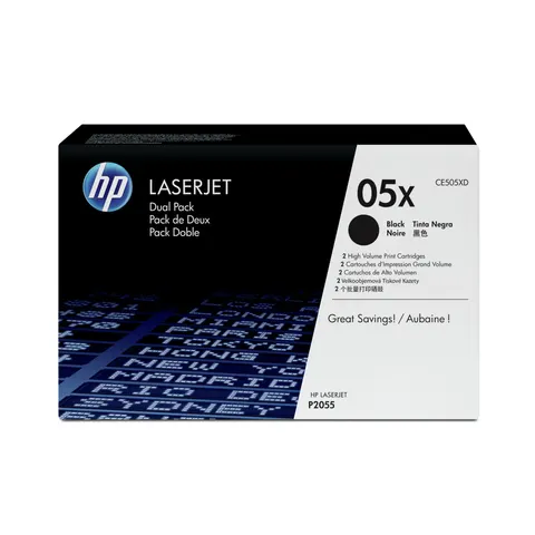 HP Toner CE505X, 6500 pagini/5%, Negru, 2 buc