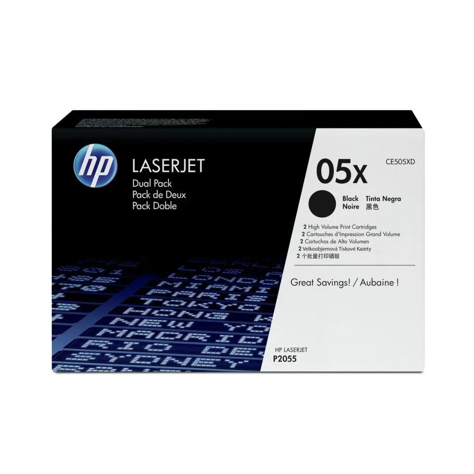 HP Toner CE505X, 6500 pagini/5%, Negru, 2 buc