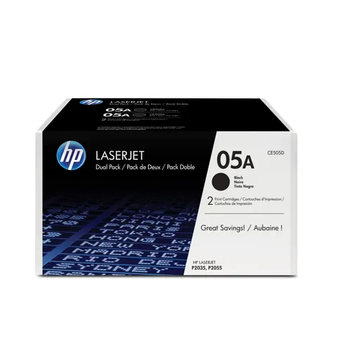 HP Toner CE505D, 2300 pagini/5%, Negru, 2 buc