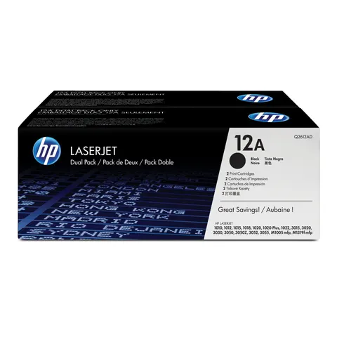 HP Toner Q2612AD, 2000 pagini/5%, Negru, 2 bucăți