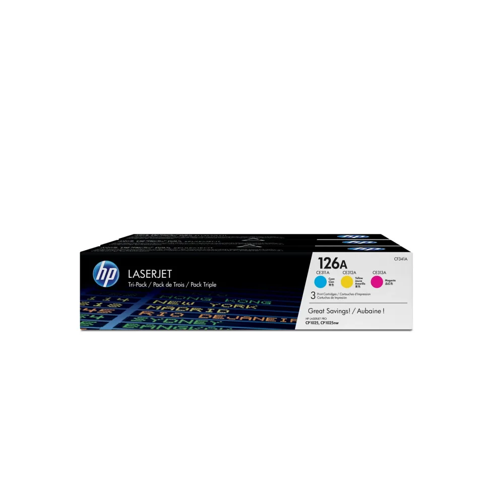 HP Toner CF341A, 126A, 3 x 1000 pagini/5%, Cyan, Galben, Magenta