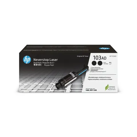 HP Toner Neverstop 103AD, W1103AD, 2 x 2500 pagini/5%, Negru