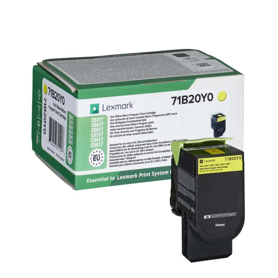 Lexmark Toner 71B20Y0, 2300 pagini, Galben