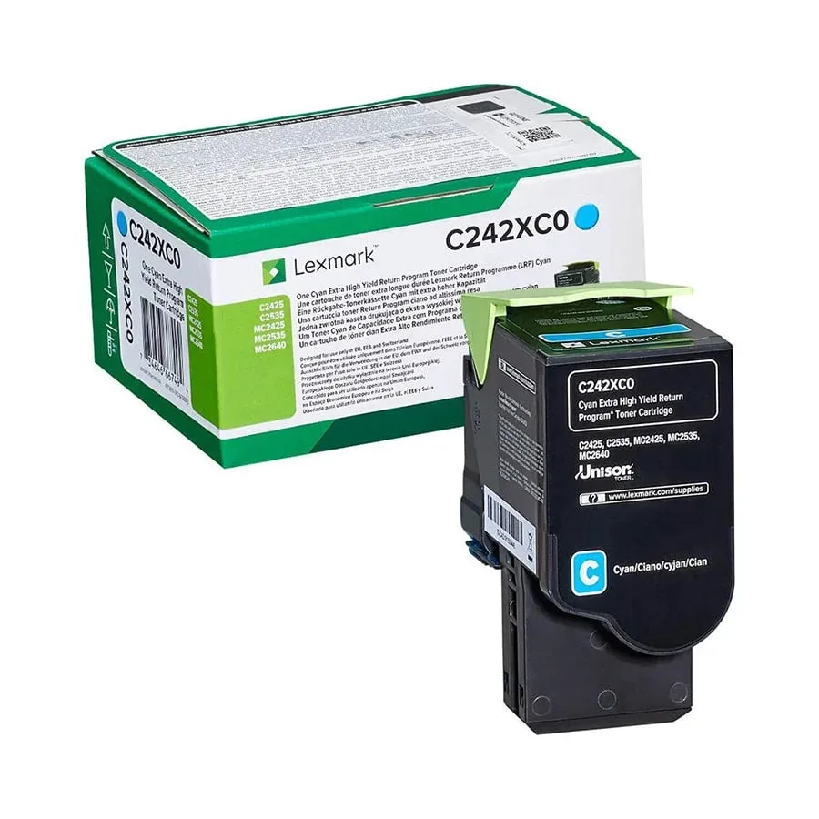 Lexmark Toner C242XC0, C2325/C2425/C2535, 3500 pagini/5%, Cyan