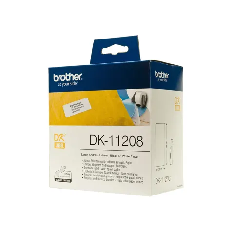 Etichete Brother DK11208, pentru adrese, 38 x 90 mm, alb, 400 bucăți/rolă