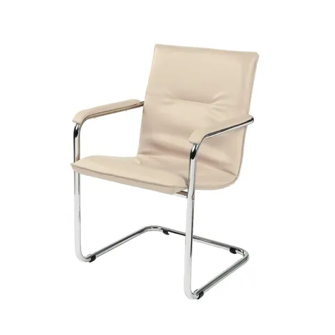 Nowy Styl Visitor Chair Rumba Lux, piele ecologică, bej