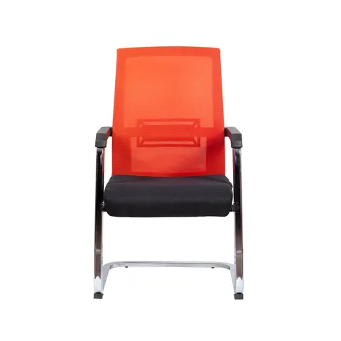 Scaun vizitator RFG Roma M, țesătură și plasă, șezut negru, spătar roșu
