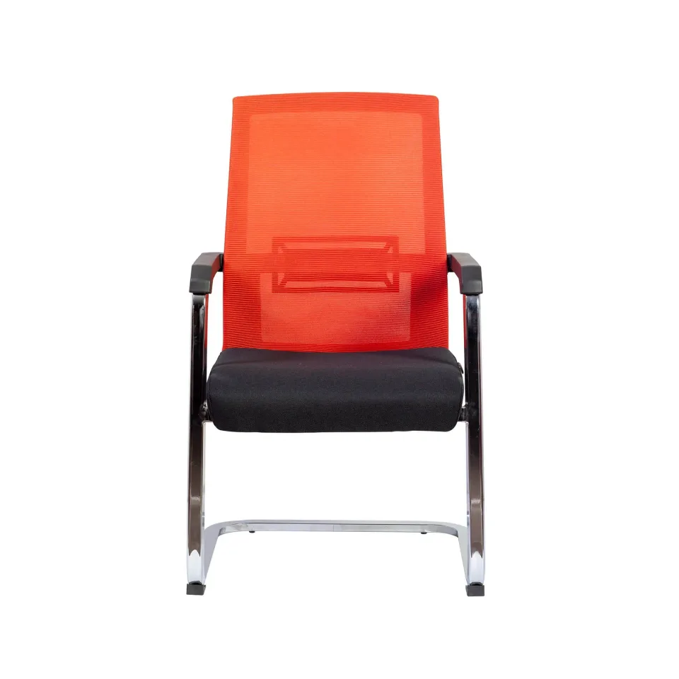 Scaun vizitator RFG Roma M, țesătură și plasă, șezut negru, spătar roșu