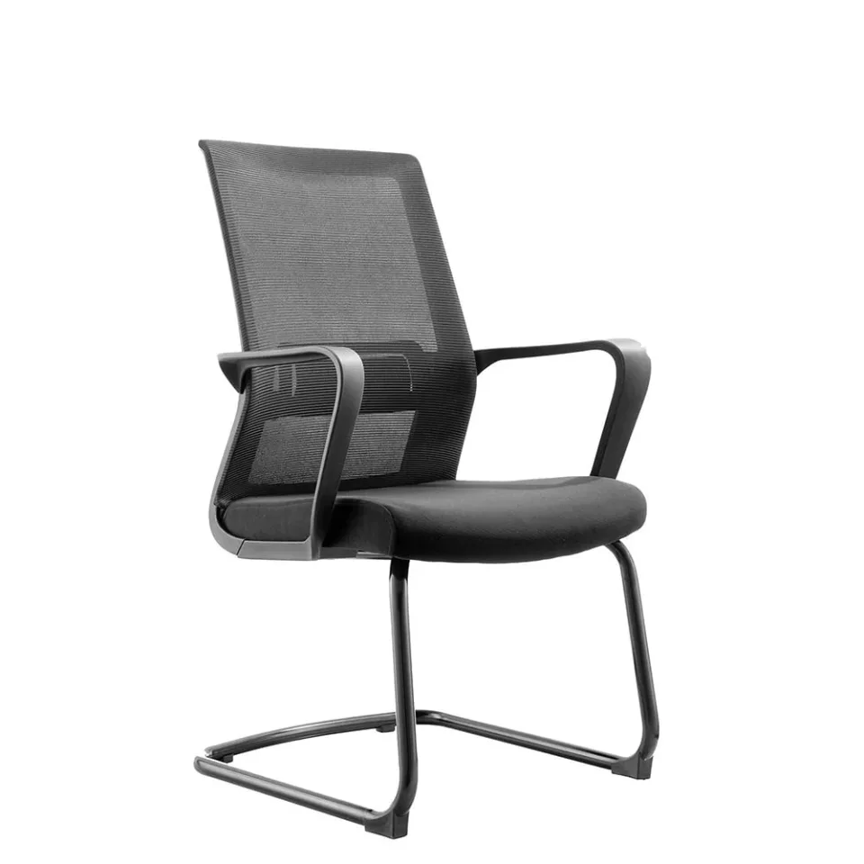 Scaun vizitator RFG Smart M, material textil și plasă, șezut negru, spătar negru, set 2 bucăți