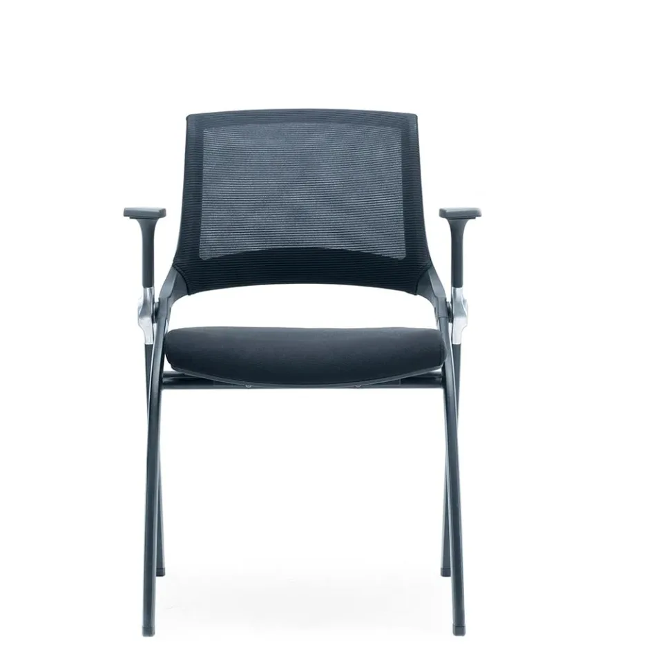 Scaun vizitator RFG Swiss M, tapițerie din stofă și plasă, șezut negru, spătar negru, set de 2