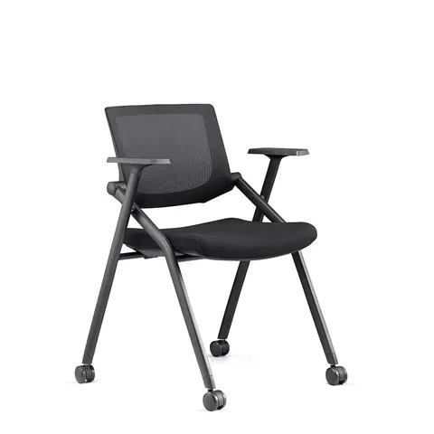 Scaun vizitator RFG Shape M, material textil & plasă, șezut negru, spătar negru, set de 2