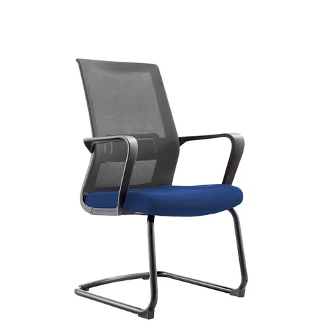 Scaun vizitator RFG Smart M, textil și plasă, șezut albastru și spătar gri, set 2 bucăți