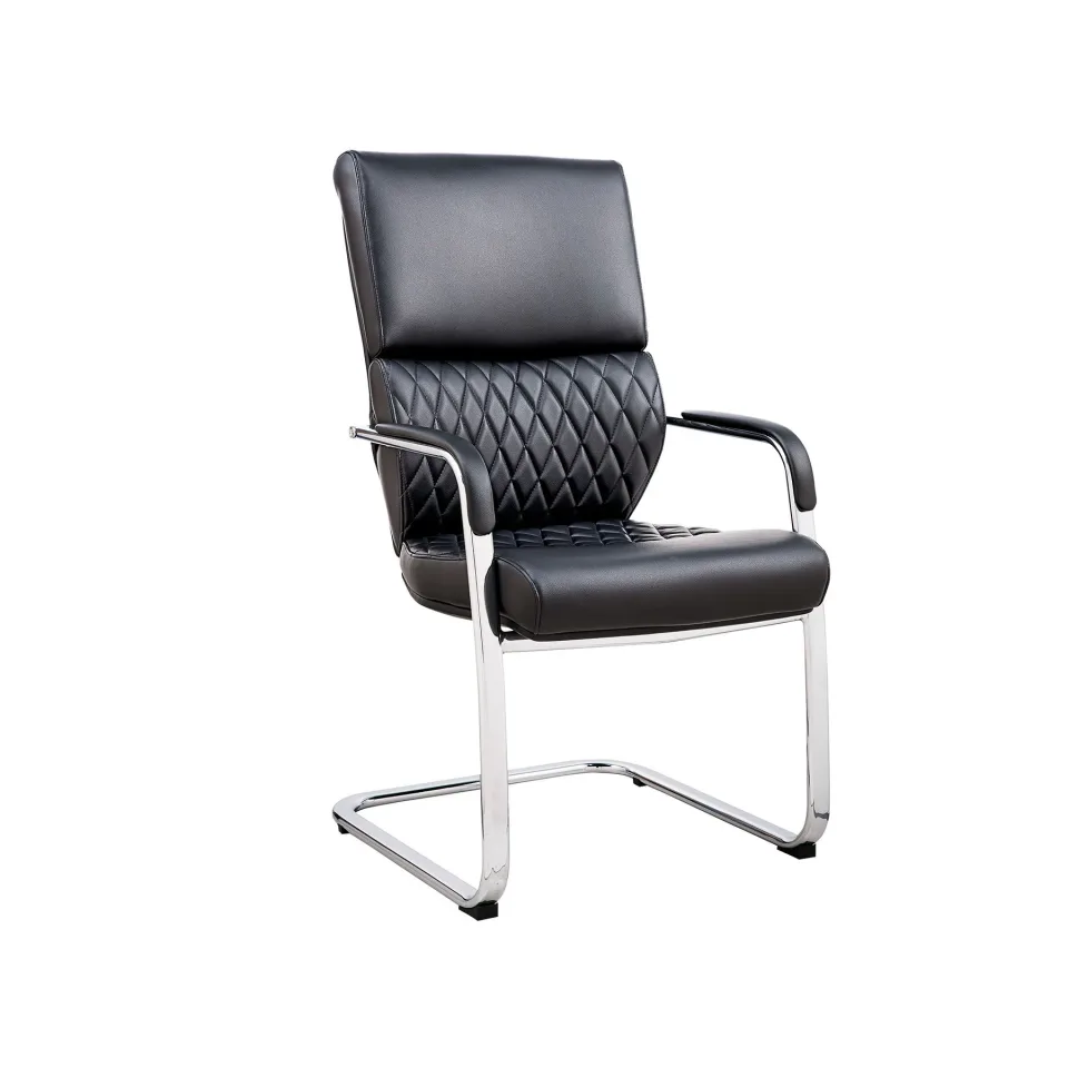 Scaun vizitator RFG GRANDE M, piele ecologică, negru
