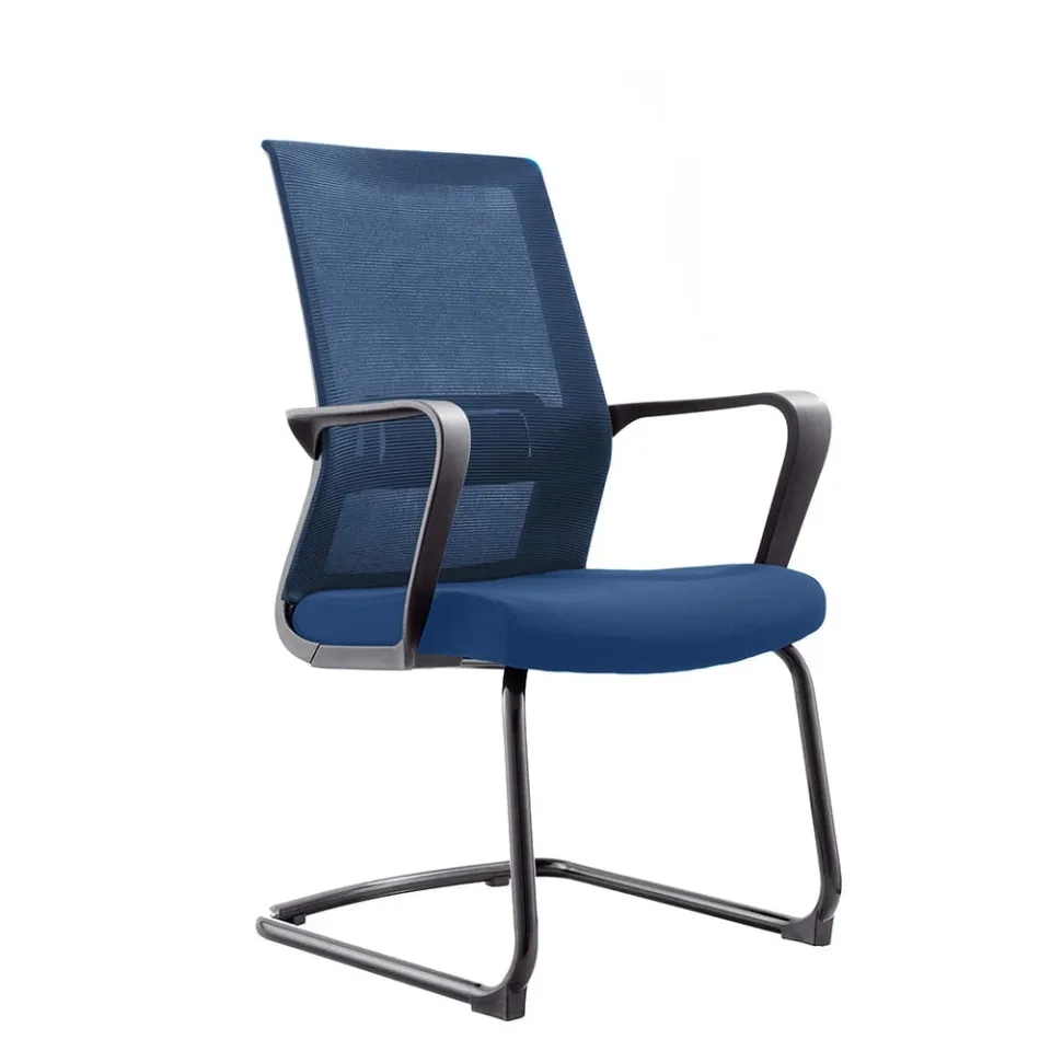 Scaun pentru vizitatori RFG Smart M, țesătură și plasă, șezut bleumarin, spătar bleumarin, set de 2