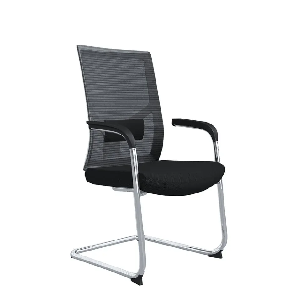 Scaun vizitator RFG Snow M, șezut negru, spătar negru, set de 2