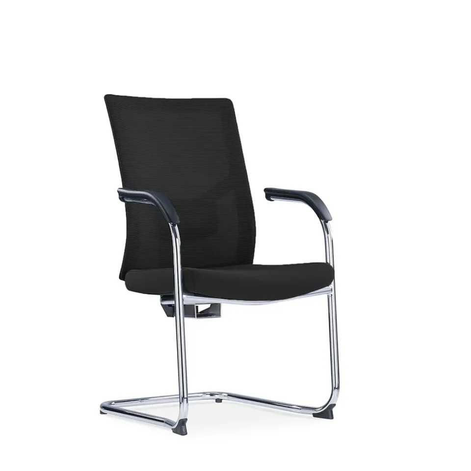 Scaun vizitator RFG Snow Black M, șezut negru, spătar negru, 2 piese