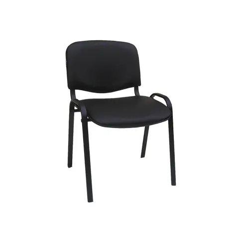 Scaun vizitator Iso Black, piele eco, negru