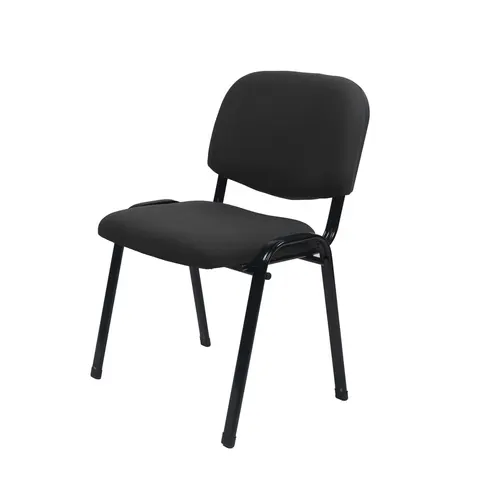 Scaun vizitator Iso Iron Black, material textil, negru