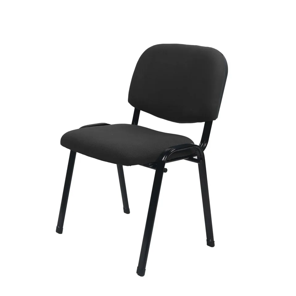 Scaun vizitator Iso Iron Black, material textil, negru
