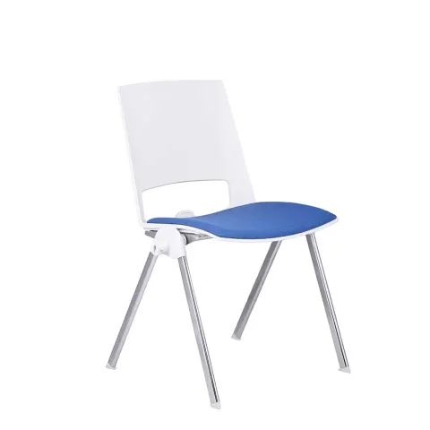 RFG Scaun de vizitator Sweet Chrome White, albastru, 4 bucăți în set