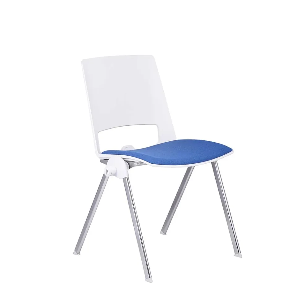 RFG Scaun de vizitator Sweet Chrome White, albastru, 4 bucăți în set