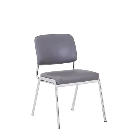 RFG Scaun de vizitator Slow M, piele ecologică, gri, set de 4