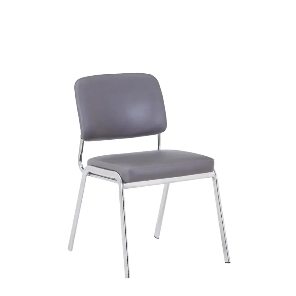RFG Scaun de vizitator Slow M, piele ecologică, gri, set de 4