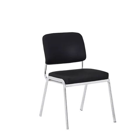 Scaun vizitator RFG Slow M, piele ecologică, negru, set de 4