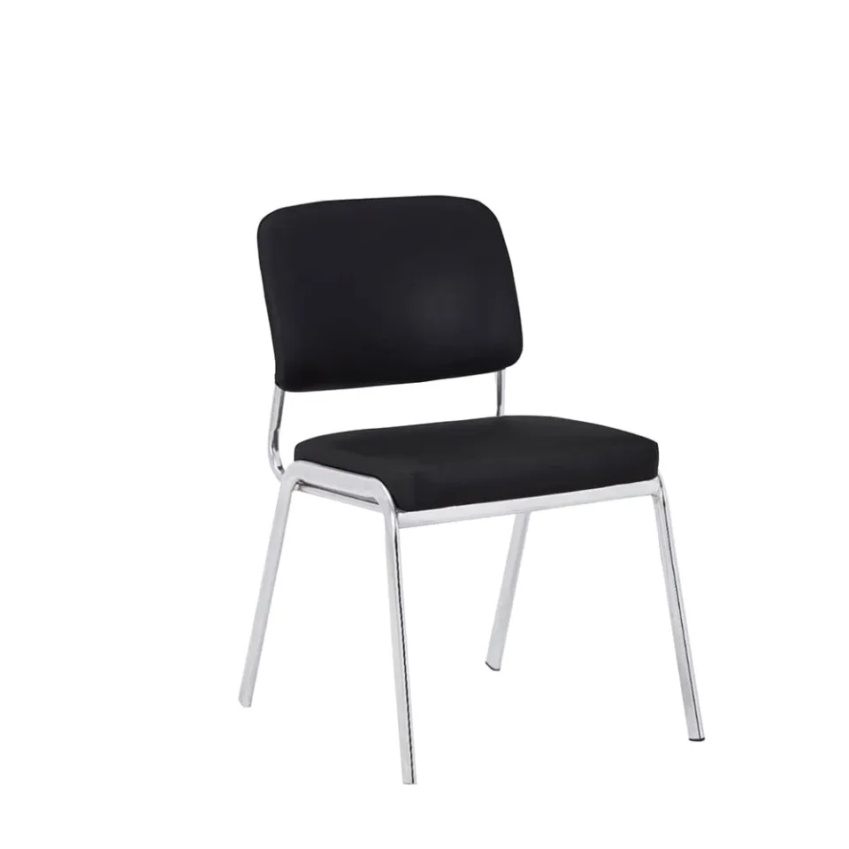 Scaun vizitator RFG Slow M, piele ecologică, negru, set de 4